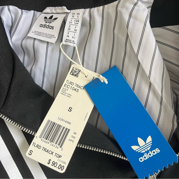 NWT ADIDAS TLRD ZIP UP LONG SLEEVE TRACK JACKET SIZE SMALL IN BLACK AND WHITE - Picture 16 of 16